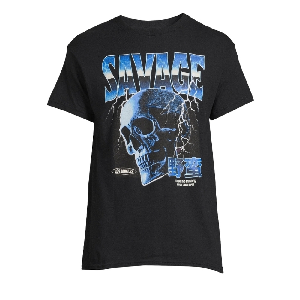 3XL Big Men’s Savage Skull Short Sleeve Graphic Tee